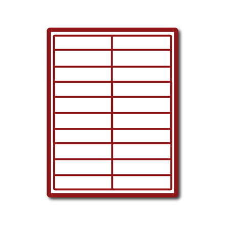 35 00366 - Print Etiketa A4, 100 mm x 28 mm, Rudá reflexní, Papír, 20 etiket na archu, Balení - 100 ks