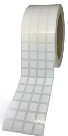 32 00428 - Etiketa 15 mm x 15 mm, 4 - Produkce, Polypropylen, Bílá, Dutinka 76 mm, 4 x 500 ks/kotouč, Permanentní lepidlo