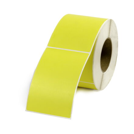 32 00347 - Etiketa 105 mm x 75 mm, Matný papír, Žlutá, Dutinka 40 mm, 5000 ks/kotouč, Permanentní lepidlo, Průměr kotouče 260 mm