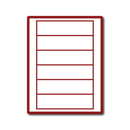 35 00322 - Print Etiketa A4, 160 mm x 45 mm, Rudá reflexní, Papír, 6 etiket na archu, Balení - 100 ks