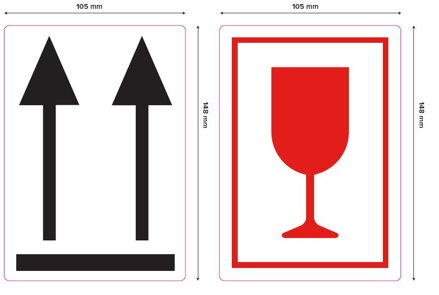 32 00116 - Etiketa 105 mm x 148 mm, Pololesklý papír, Bílá, Potisk, Dutinka 76 mm, 1000 ks/kotouč, permanentní lepidlo