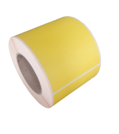 32 00338 - Etiketa 105 mm x 150 mm, Matný papír, Žlutá, Dutinka 76 mm, 500 ks/kotouč, Permanentní lepidlo, Průměr kotouče 139 mm