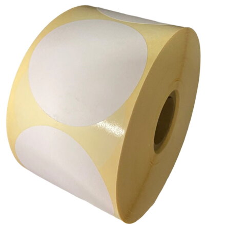 32 00362 - Etiketa kruh 90 mm, Pololesklý papír pro inkoustové tiskárny, Dutinka 40 mm, 500 ks/kotouč, Permanentní lepidlo