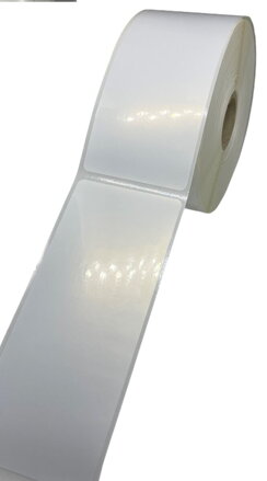 32 00397 - Etiketa 85 mm x 200 mm, Polypropylen, Transparentní, Dutinka 40 mm, 500 ks/kotouč, Permanentní lepidlo, s fotoznačkou