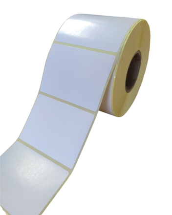 32 00487 - Etiketa 70 mm x 50 mm, Pololesklý papír, Bílá, Dutinka 40 mm, 1000 ks/kotouč, Permanentní lepidlo, Průměr kotouče 104 mm