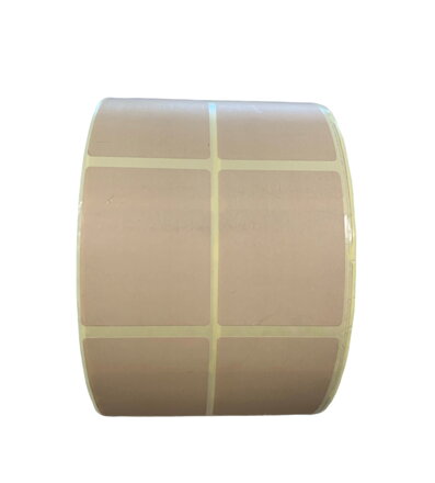 32 00553 - Etiketa 50 mm x 65 mm, 2 - Produkce, Thermo eco, Hnědá, Dutinka 40 mm, 2 x 2500 ks/kotouč, Permanentní lepidlo