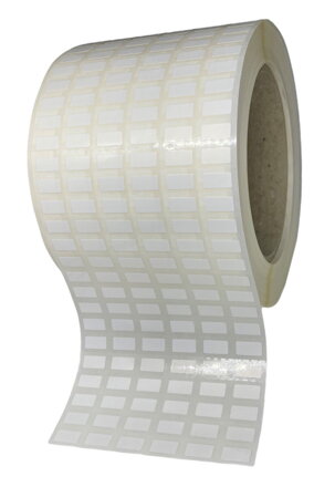 32 00582 - Etiketa 15 mm x 10 mm, 6 - Produkce, Polypropylen, Bílá, Dutinka 76 mm, 6 x 16670 ks/kotouč, Permanentní lepidlo,  Průměr kotouče 198 mm