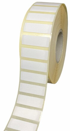 32 00627 - Etiketa 32 mm x 12 mm, Matný papír, Bílá, Dutinka 40 mm, 4000 ks/kotouč, Permanentní lepidlo,  Průměr kotouče 117 mm