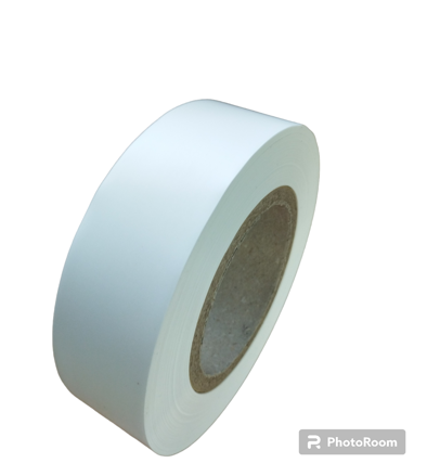 32 00716 - Etiketa Stuha textilní nažehlovací, 40 mm x 50 m, Nylon, Bílá, Dutinka 76 mm,  Průměr kotouče 142 mm