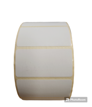 32 00754 - Etiketa 50 mm x 25 mm, Perforace, Thermo eco, Bílá, Dutinka 40 mm, 2000 ks/kotouč, Silné lepidlo, Pruměr kotouče 114 mm