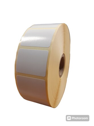 32 00824 - Etiketa 32 mm x 24 mm, Pololesklý papír, Biela, Dutinka 25 mm, 2500 ks/kotouč, Permanentní lepidlo,  Průměr kotouče 107 mm