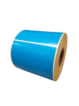 32 00840 - Etiketa 100 mm x 100 mm, Matný papír, Modrá , Dutinka 40 mm, 600 ks/kotouč, Permanentní lepidlo, Průměr kotouče 137 mm