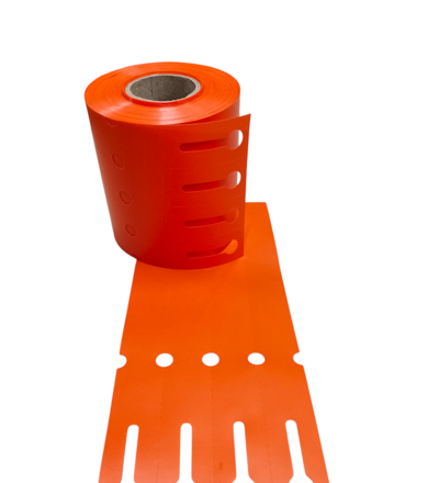 32 00939 - Etiketa zahradnická 25 mm x 250 mm, 4 - Produkce, Polypropylen, Oranžová, Dutinka 40 mm, 500 ks/kotúč, Průměr kotouče 92 mm.