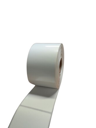 32 00965 - Etiketa 50 mm x 100 mm, Polypropylén, Bílá, Dutinka 25 mm, 500 ks/kotouč, Permanentní lepidlo, Průměr kotouče 90 mm