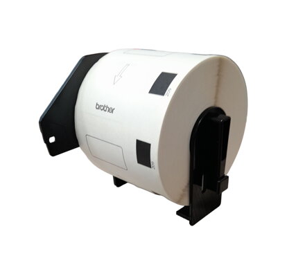 32 01021 - Etiketa 62 mm x 29 mm s držákem, Thermo eco, Bílá, Dutinka 25 mm, 800 ks/kotouč, Permanentné lepidlo, DK-11209, Brother, Průměr kotouče 80 mm