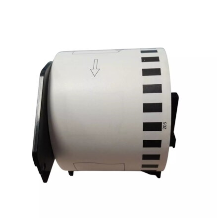 32 01024 - Etiketa nekonečná 62 mm x 30,48 m s držákem, Thermo eco, Bílá, Dutinka 25 mm, Odlepitelné lepidlo, DK-44205, Brother, Průměr kotouče 82 mm