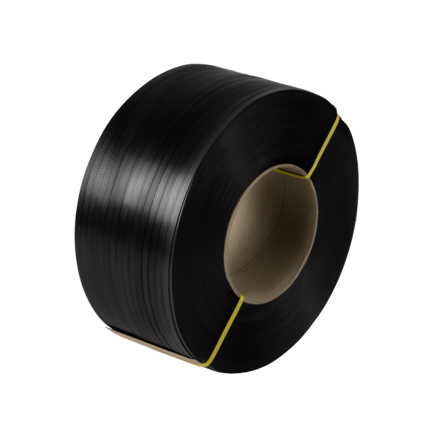 37 00069 - Vázací páska, Polypropylen, 12 mm x 0,80 mm, Dutinka 200 mm, Délka: 2000 m/balení, Tloušťka 0,80 mm, Šířka 12 mm, Černá