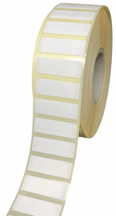 32 00175 - Etiketa 30 mm x 10 mm, Pololesklý papír, Bílá, Dutinka 40 mm, 4000 ks/kotouč, Permanentní lepidlo