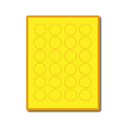 35 00163 - Print Etiketa A4, Kruh 40 mm, Žlutá reflexní, 24 etiket na archu - Balení 1000 ks