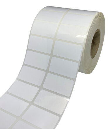 32 00371 - Etiketa 45 mm x 35 mm, 2 - Produkce, Polypropylen, Bílá, Dutinka 40 mm, 4000ks/kotouč , Permanentní lepidlo