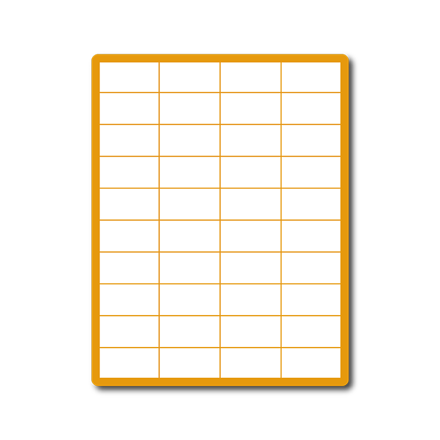 35 00433 - Print Etiketa A4, 52,5 mm x 29,7 mm, Rudá reflexní, Papír, 40 etiket na archu, Balení - 100 ks