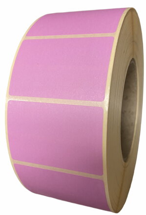 32 00013 - Etiketa 60 mm x 39 mm, Matný papír, Růžová, Dutinka 76 mm, 2500 ks/kotouč, Permanentní lepidlo, Průměr kotouče 156 mm