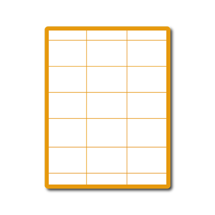 35 00390 - Print Etiketa A4, 70 mm x 50,8 mm, Oranžová reflexní, Papír, 15 etiket na archu, Balení - 100 ks