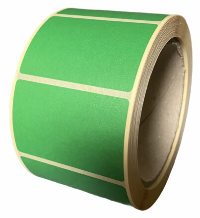 32 00015 - Etiketa 60 mm x 39 mm, Matný papír, Zelená, Dutinka 40 mm, 1000 ks/kotouč, Permanentní lepidlo, Průměr kotouče 153 mm