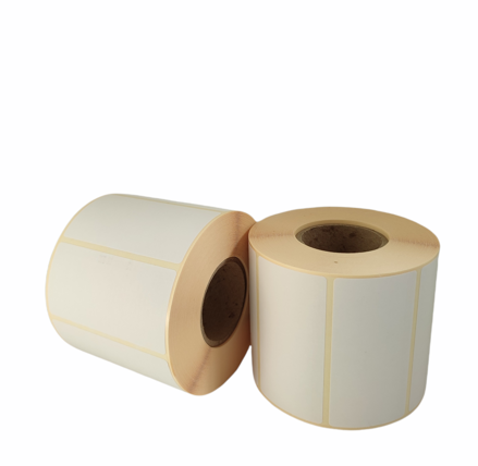 32 00023 - Etiketa 75 mm x 38 mm, Matný papír, Bílá, Dutinka 40 mm, 1000 ks/kotouč, Permanentní lepidlo, Průměr kotouče 92 mm