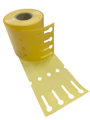 32 00947 - Etiketa zahradnická 25 mm x 250 mm, 4 - Produkce, Polypropylen, Žlutá, Dutinka 40 mm, 500 ks/kotouč, Průměr kotouče 92 mm.