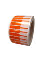 32 00960 - Etiketa 62 mm x 10 mm, Klenotnická, Polyetylén matný, Oranžová, Dutinka 76 mm, 2500 ks/kotouč, Permanentní lepidlo, Priemer kotúča