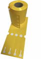 32 00349 - Etiketa zahradnická 25 mm x 254 mm, 4 - Produkce, Polypropylen, Žlutá, Dutinka 40 mm, 600 ks/kotouč, Průměr kotouče 96 mm.